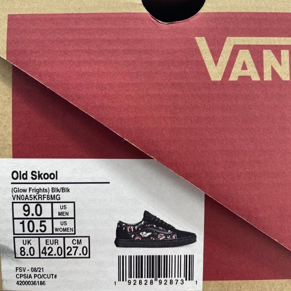 VANS Old Skool GLOW FRIGHTS in BLACK Size 9 Men’s / 10.5 Women’s - NEW IN BOX - Picture 14 of 14